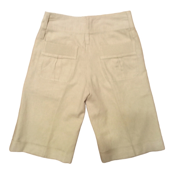 Nicholas K women's sustainable linen button flap cuffed Bermuda shorts S… - Picture 3 of 7